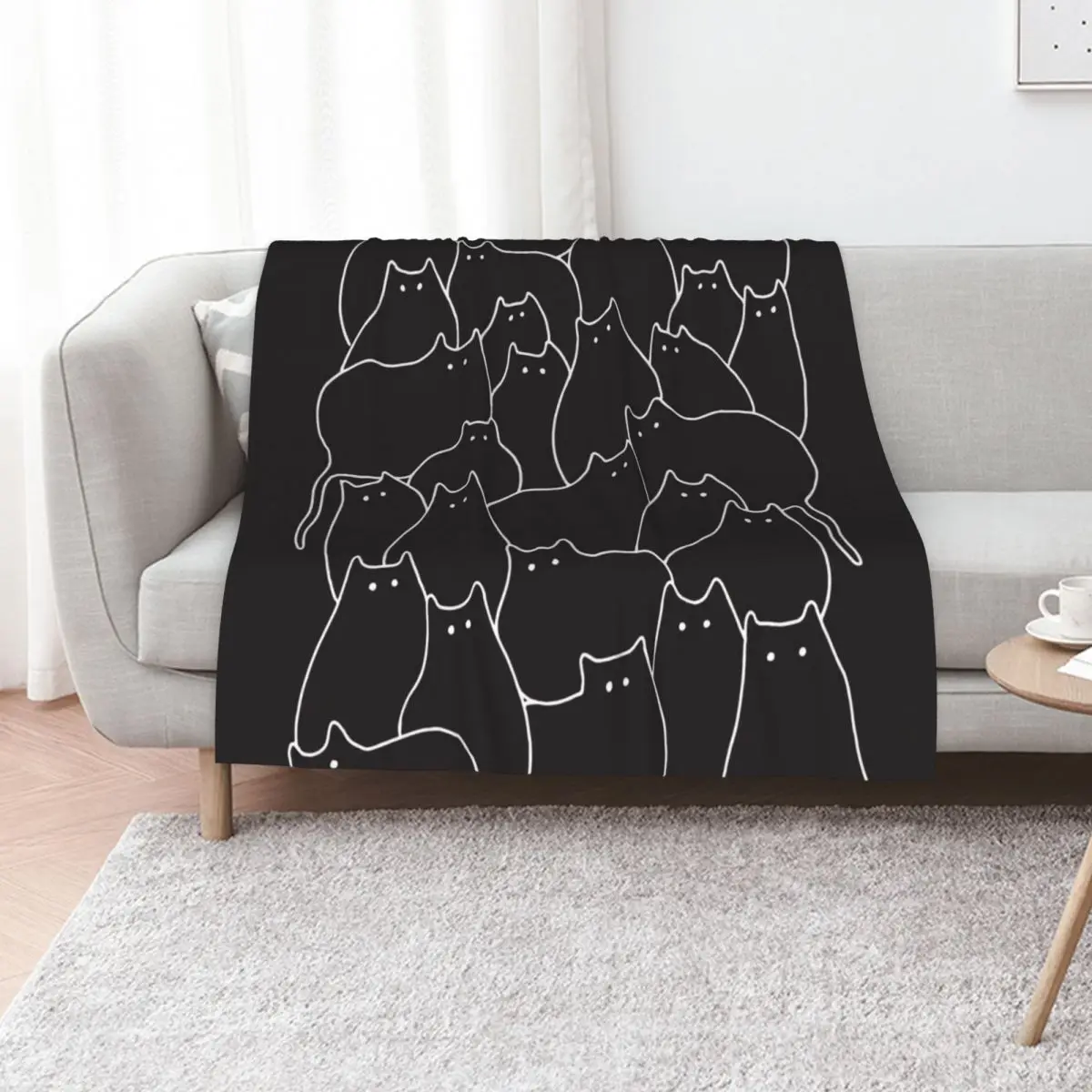 Lots of Cats Throw Blanket Stain Resistant Cozy Warm Blanket
