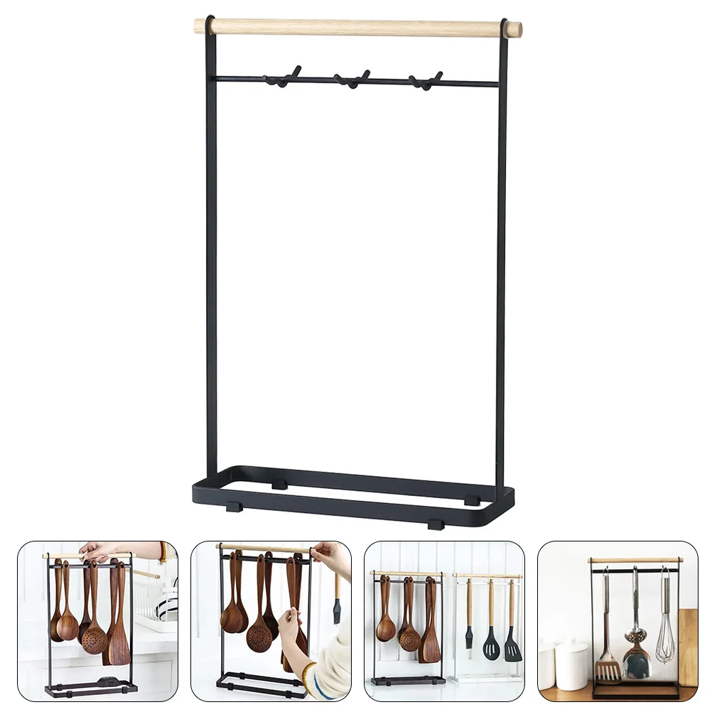 

Creative Iron Storage Rack Kitchenware Stand Spatula Spoon Utensils Organizer Rust Resistant Metal Holder Desktop Hanger
