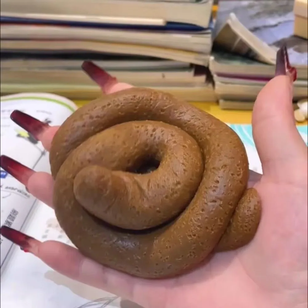 Portable Creative Fake Poop Squeeze Anxiety Relief Soft TPR Fidget Hand Relax Comfortable Realistic Shit Squishy for Adults