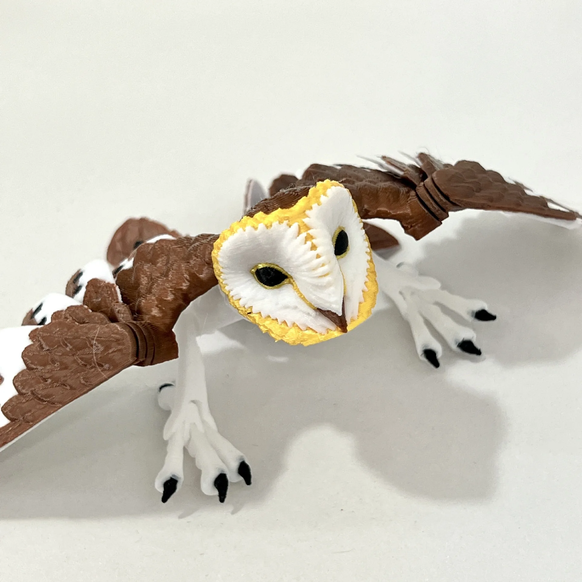 Gelede Uil Ornament Beeldje Simulatie Dier Uil Model 3d Gedrukt Desktop Met Flexibele Vleugels Stressverlichten Voor Vogel