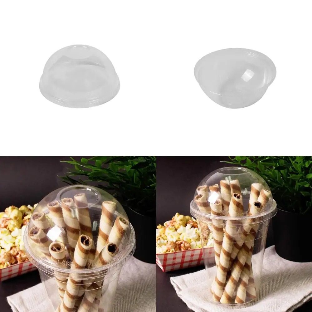 

Dome Lids for 12-24 oz PLA Cups - No Hole, 98mm Diameter, Bulk Pack of 1000