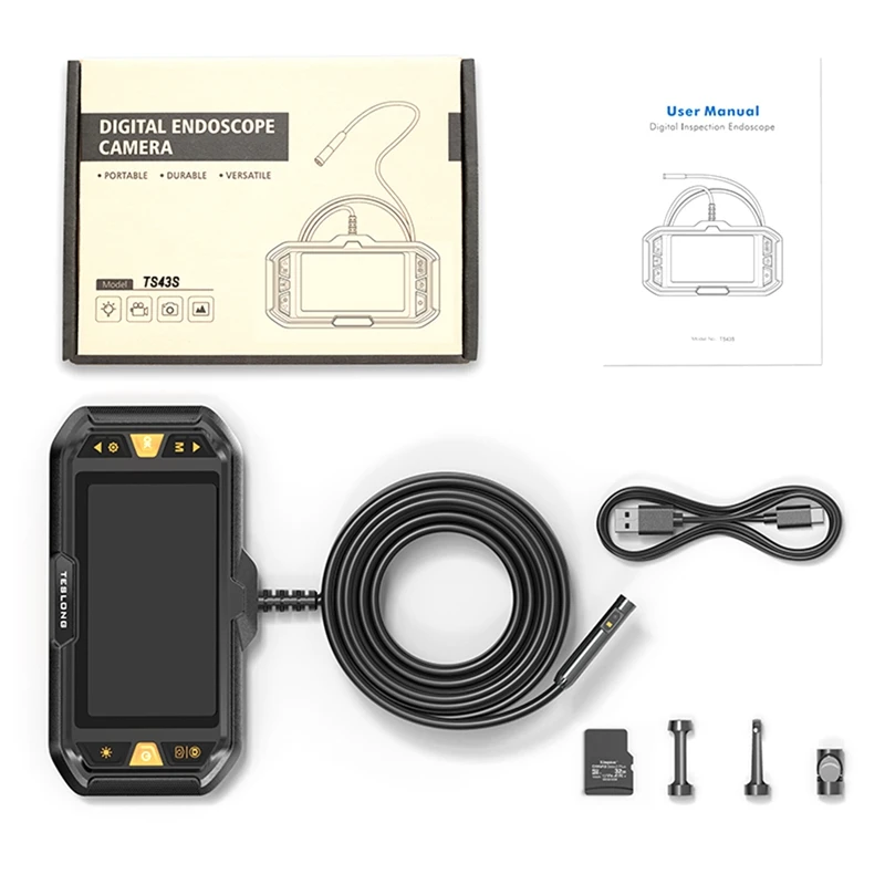 Imagem -06 - Teslong 4.3 Polegada Câmera Endoscópio Lcd de Alta Definição 16.4ft Câmera Flexível Snake Probe 5.5 mm Lente Endoscópio de Esgoto com Luz