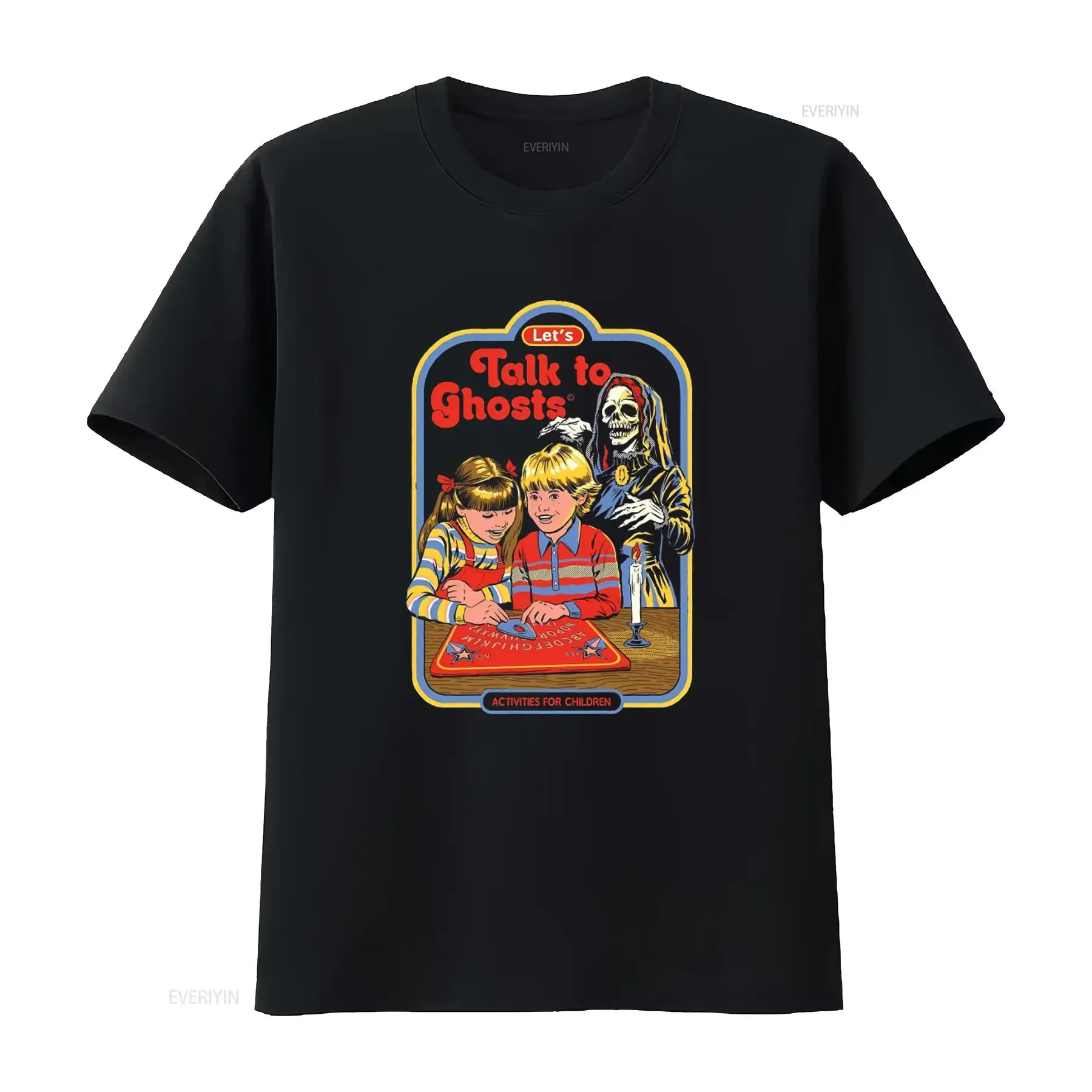 Pyramid International Let's Talk to Ghosts Kids Activity T Shirt L Black vintage Washed Stretched Comfortable designer clothes