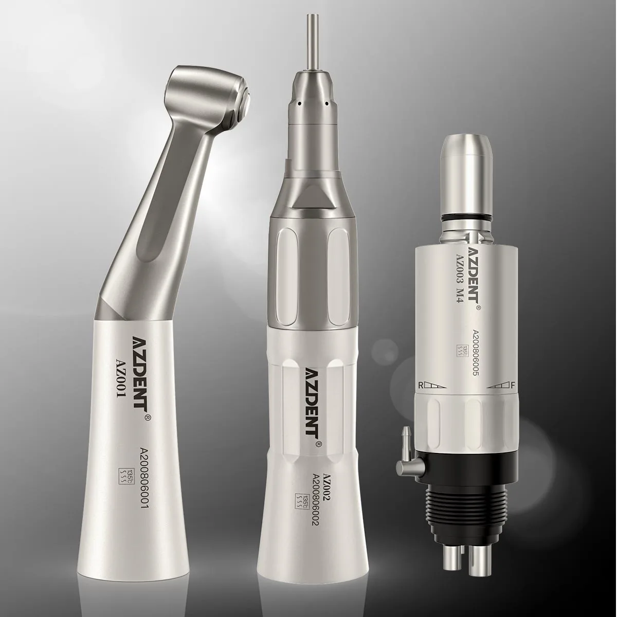 Azdent Dental High & Low Speed Handpiece Kit with LED Straight Contra Angle 3 Water Spray Air Turbine 4 Hole 2 Hole Dentist Lab