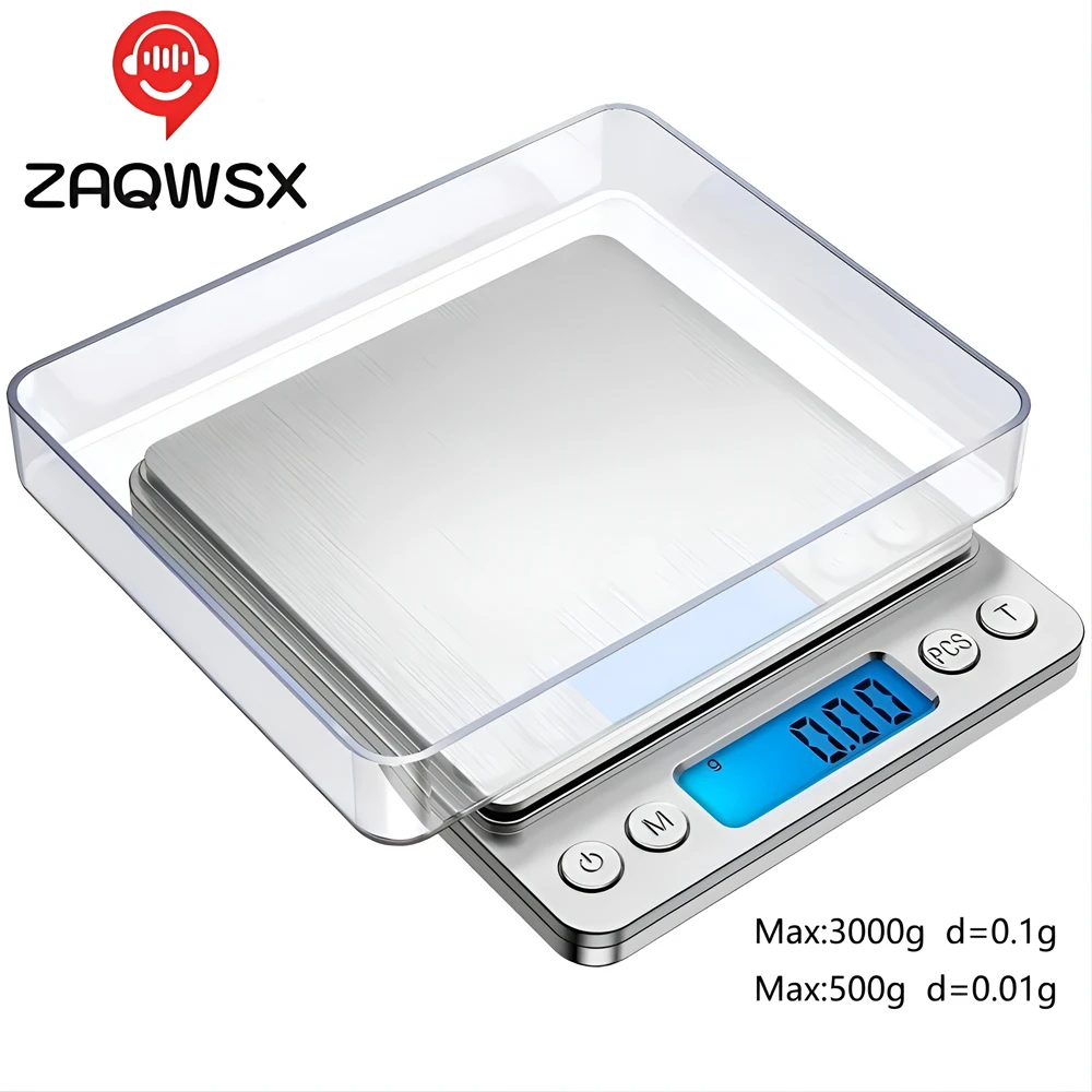 500g/0.01g Digital Kitchen Scale Mini Jewelry Scale Food Scales Digital Weight Gram and Oz Digital Gram Scale with LCD/ Tare