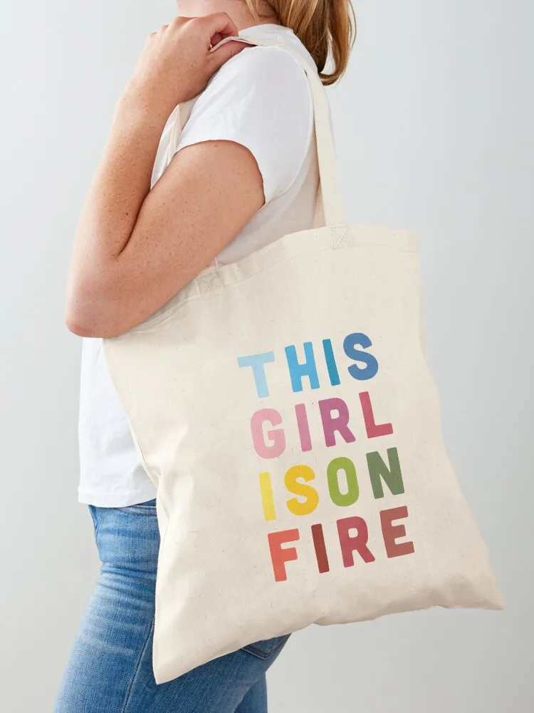 

This girl is on FIRE Tote Bag cloth bag woman canvas shopping bag bags woman 2025 eco pack