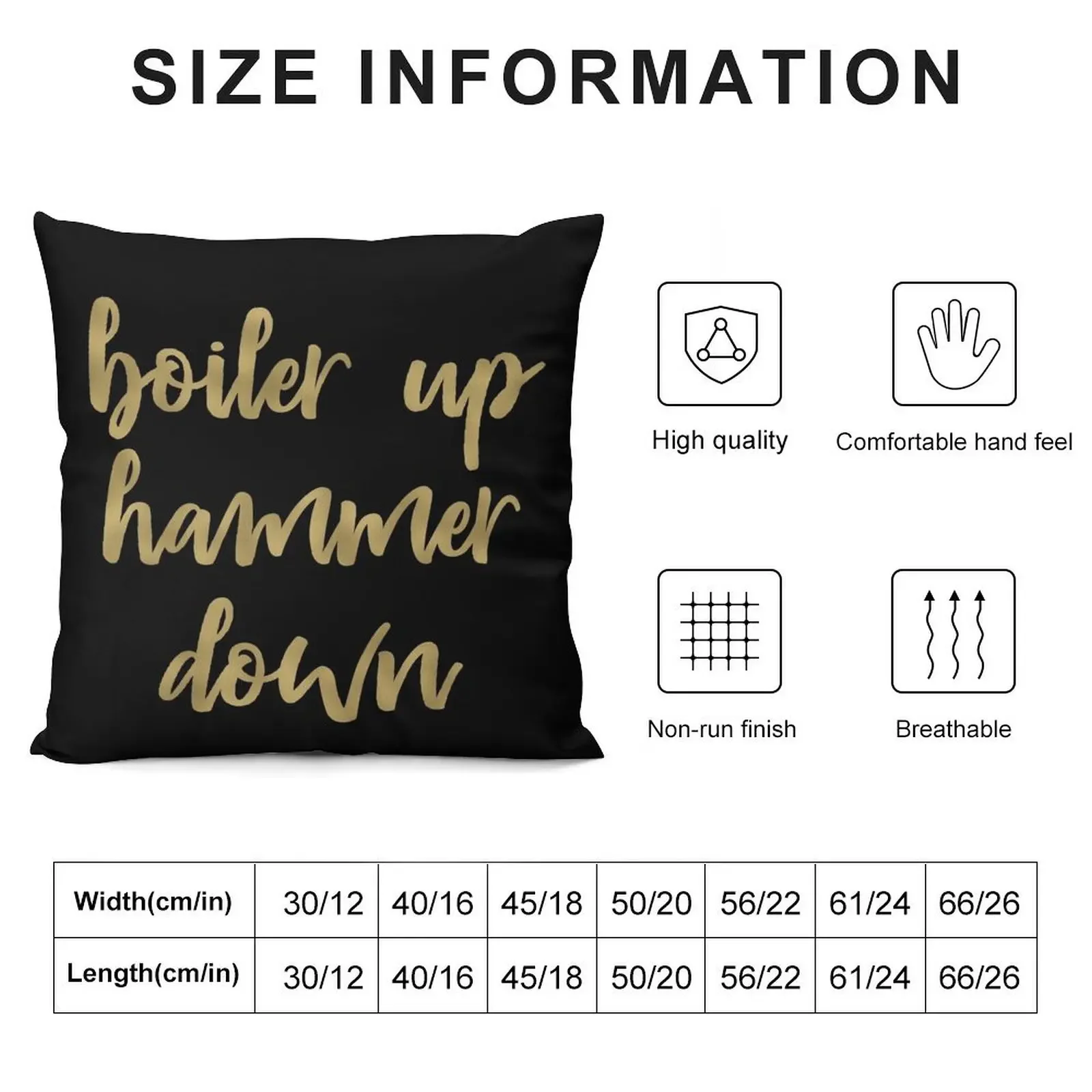 Boiler Up Hammer Down Purdue Gold Foil Throw Pillow Couch Cushions Luxury Cushion Cover christmas pillow case pillow