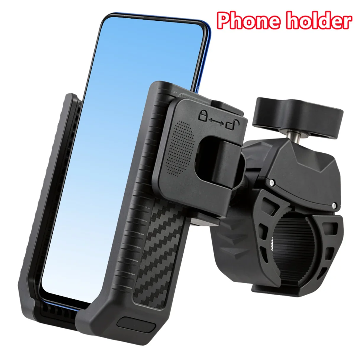 Golf Cart Phone Holder Quick Lock Handlebar Clamp Mount 360° Rotation Anti Shake Bicycle Support Stand for 4.5-7" iPhone Samsung