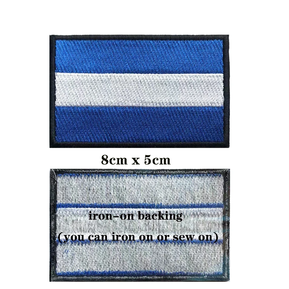 1PC Salvador Flag Armband Embroidered Patch Hook & Loop Or Iron On Embroidery  Badge Cloth Military Moral Stripe