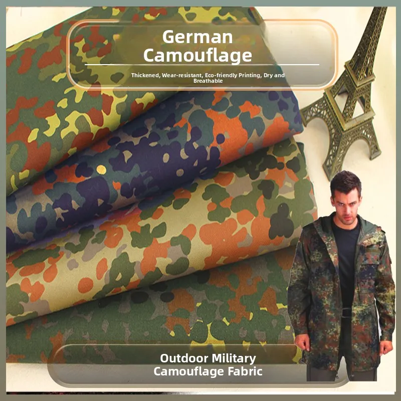 

Thickened Camouflage Fabric for Military Uniforms Breathable Desert Spot Pattern Cotton Polyester Blend Home Fabric DIY