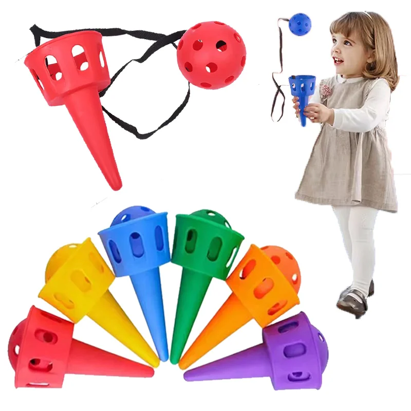 Kinder werfen und fangen Spiel Spaß Ball Tasse Spielzeug Outdoor Puzzle Spielzeug Set Kinder sensorische Trainingsausrüstung Früherziehung
