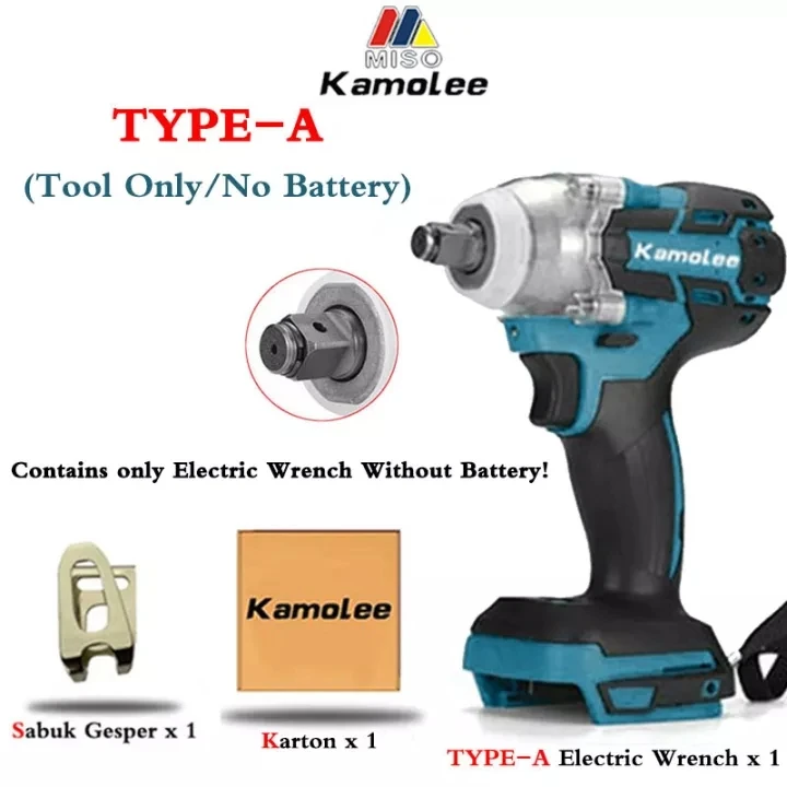 Kamolee 520 N.M Bürstenloser kabelloser elektrischer Schlagschrauber, 1/2 Zoll Elektrowerkzeuge, Lithium-Ionen-Akku, anwendbar auf 18 V 21 V Akku