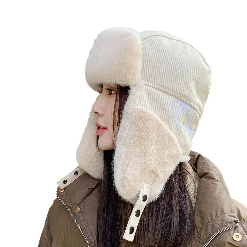 Cold Protection Lei Feng Hat Unisex Autumn Winter Thick Plush Ear Protection Soft Lining for Cycling Skiing Outdoor Use