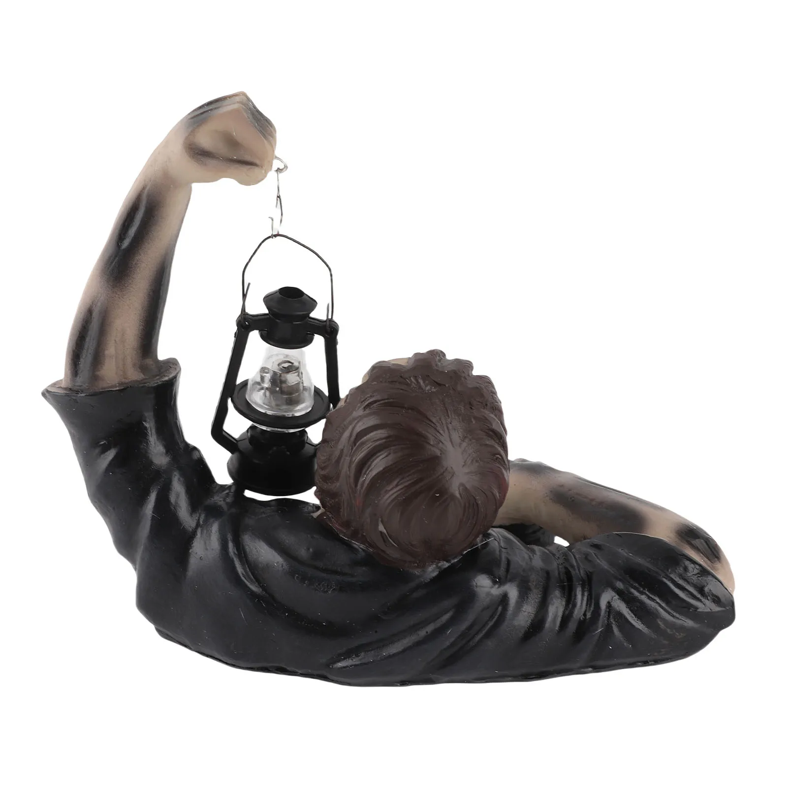 Zombie with Led Lantern Resin Zombie Garden Statues Horror Movie Garden Gnomes Statue for Outdoor Garden Patio Yard Lawn