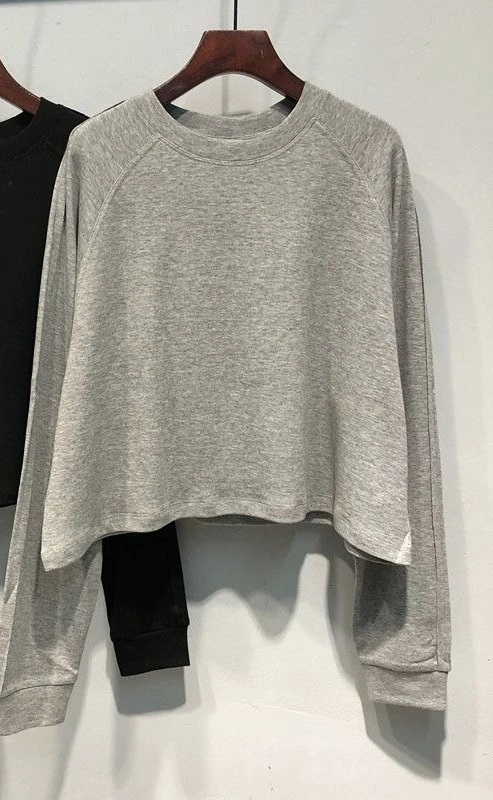 

Elegant T-shirt Women 2025 Autumn Fashion New Top Solid Color Round Neck Loose Long Sleeve Lazy Blouse Casual Wear Y2k Shirts