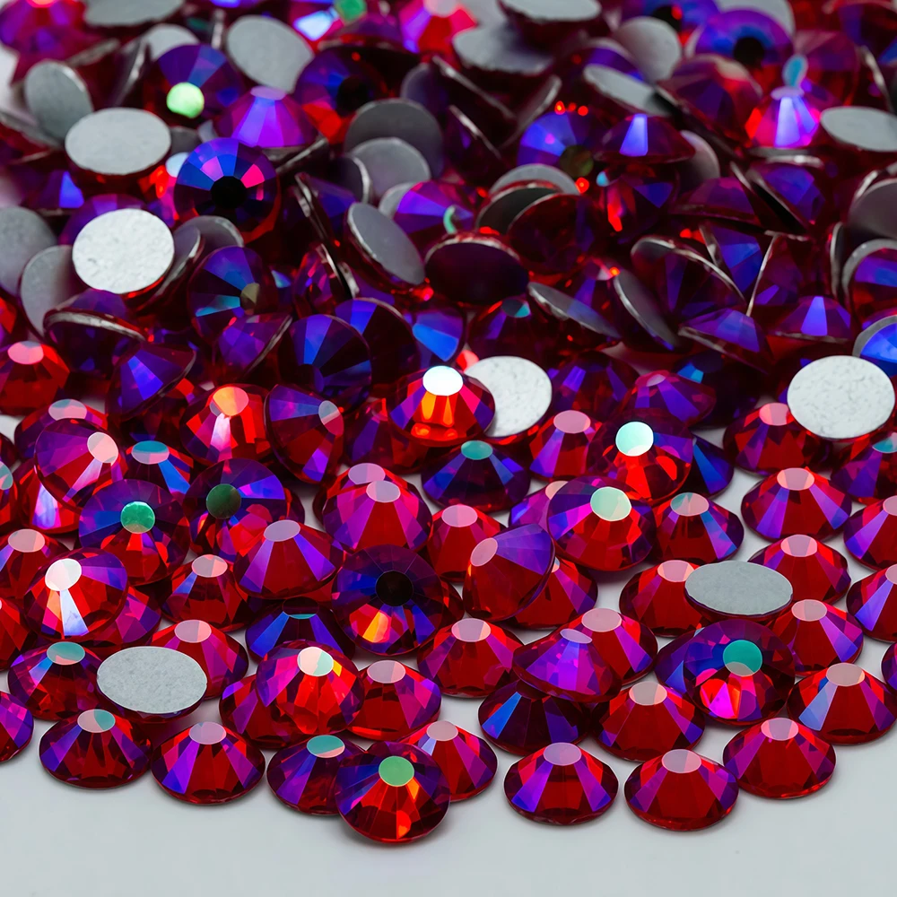 red ss3-ss30 Glitter Crystal Non Hotfix Rhinestones Nails Crystals Стразы Diy Nail Accessories 네일파츠 For Uñas Nail Charms Nail Ar