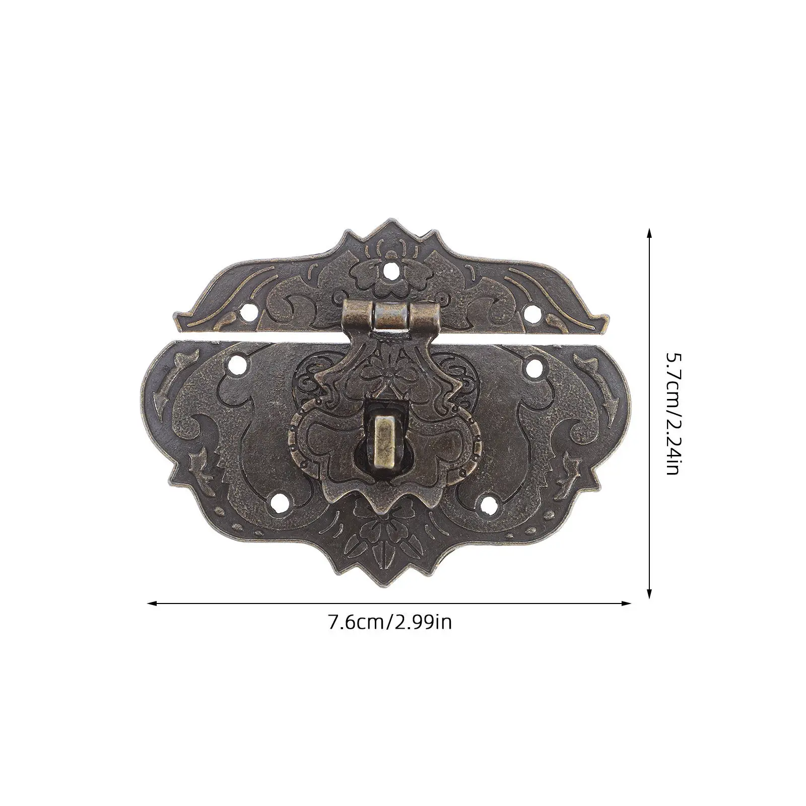 Style Secure Packaging Box Buckle Latch Metal Hardware Easy Install Vintage Clasp Hook for Jewelry Small Box Tool