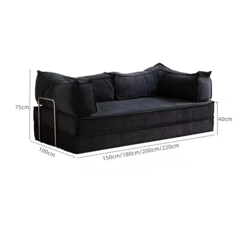 Simple reclining boneless sofa set with expandable functions, vacuum packaging, modern sofa bed