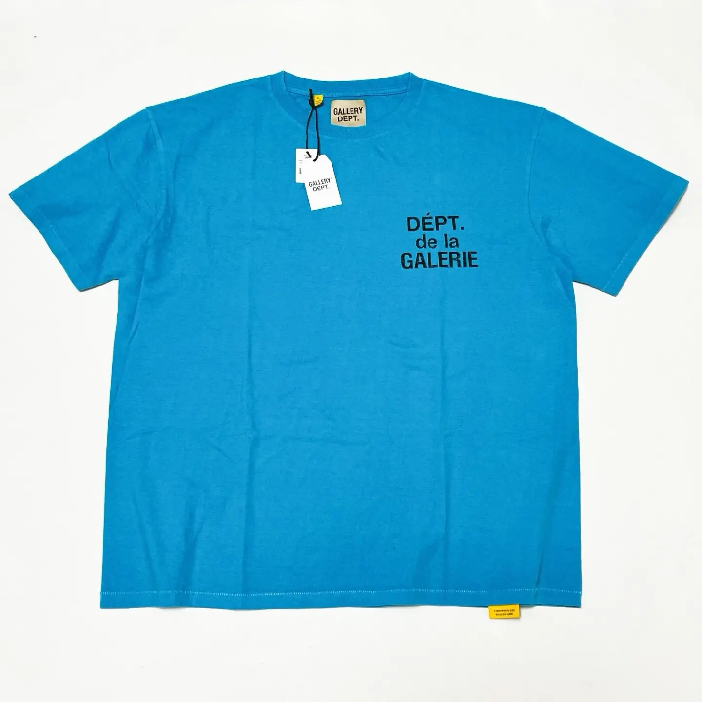 Gallery DEPT basic French alphabet print round neck dopamine color scheme washed water do old short sleeve T-shirt