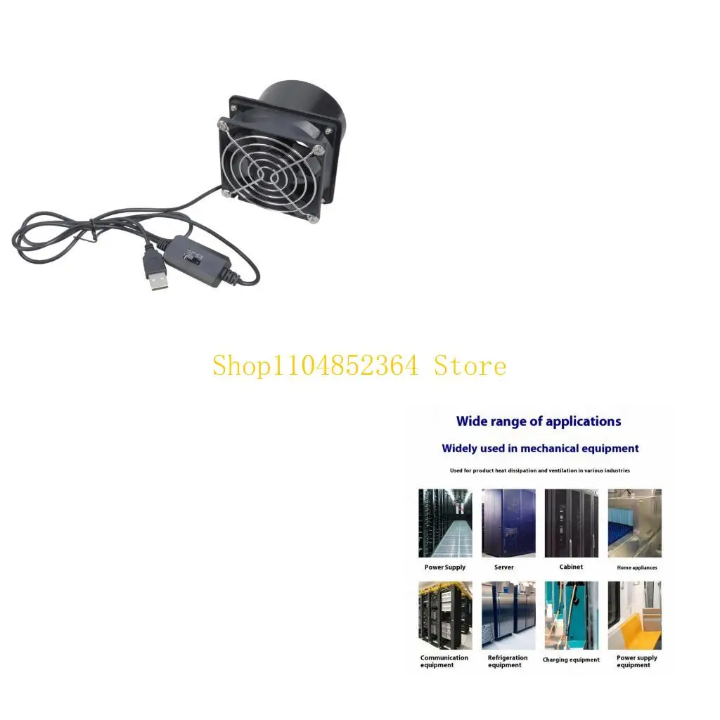 

652F Workshop DIY Ventilation Fan USB 5V 3000RPM Motor 50CFM 75mm Duct