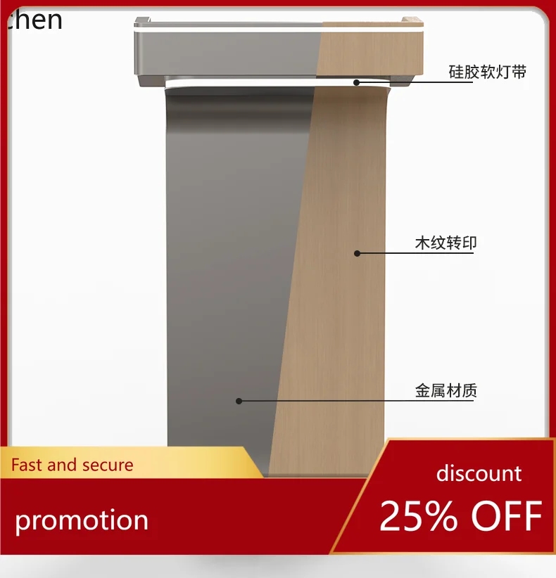 ZML Reception Desk Welcome Desk Conference Training Host Speech Desk Stainless Steel