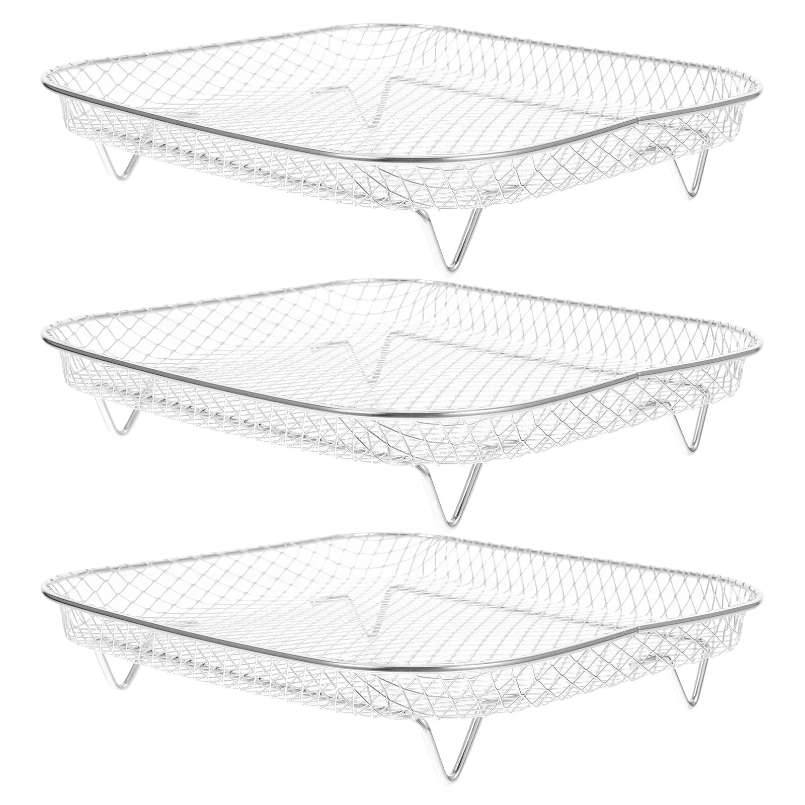 

3 шт., стойка для фритюрницы из нержавеющей стали, квадратный коврик для гриля, лоток для выпечки, гриля, жарки, аксессуары для фритюрницы, духовка