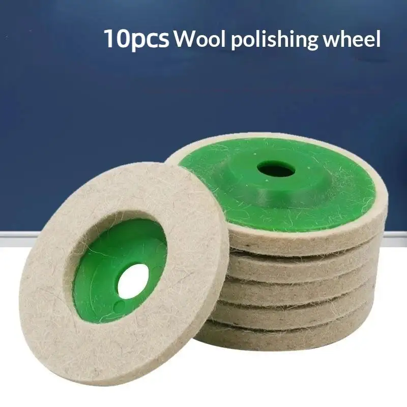 10 Stück Woll-Polierscheiben, Polierpads, Winkelschleifer-Scheiben, Filz-Polierscheiben, Scheiben, Zubehör für Winkelschleifer, für Autos. – Detail 1