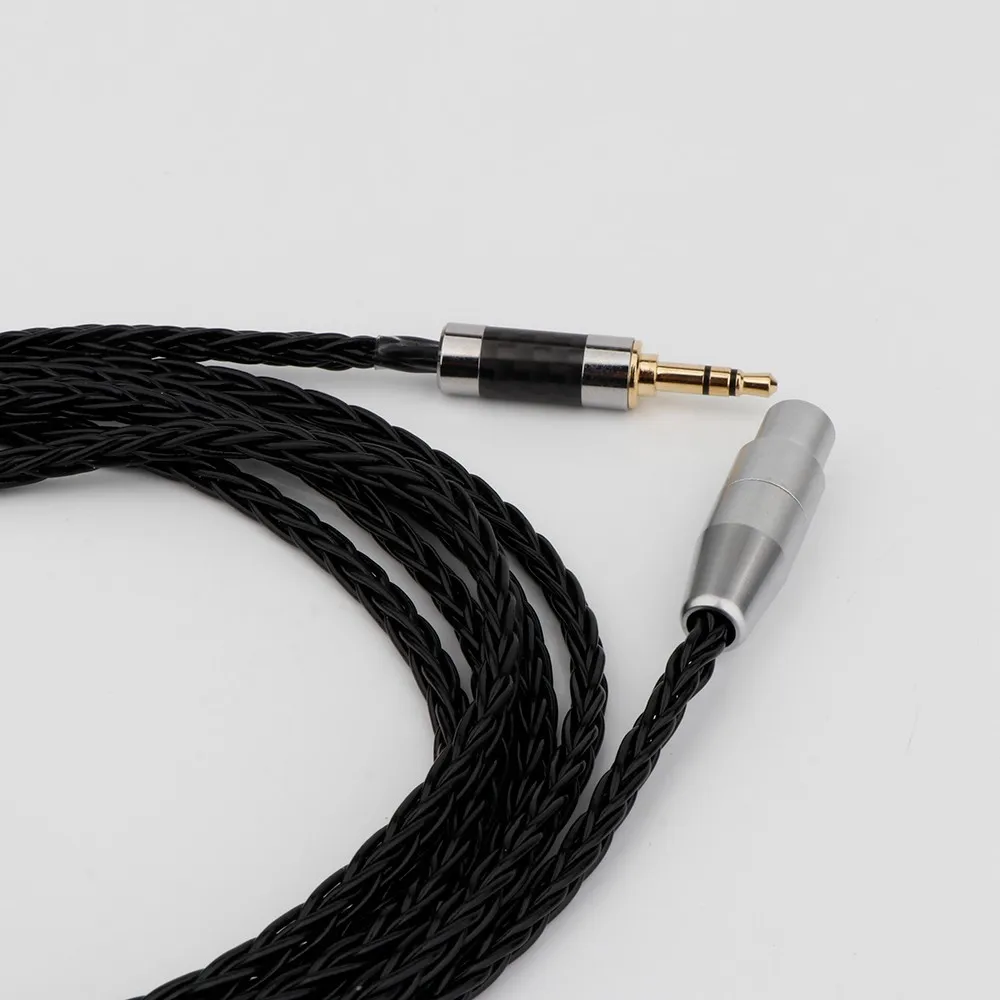 8 Cores Silver Plated Black Earphone Cable HiFi Headphone Cable OCC Silver Plated 2.5 3.5 4.4 6.5mm to Mini XLR Balanced Earphon