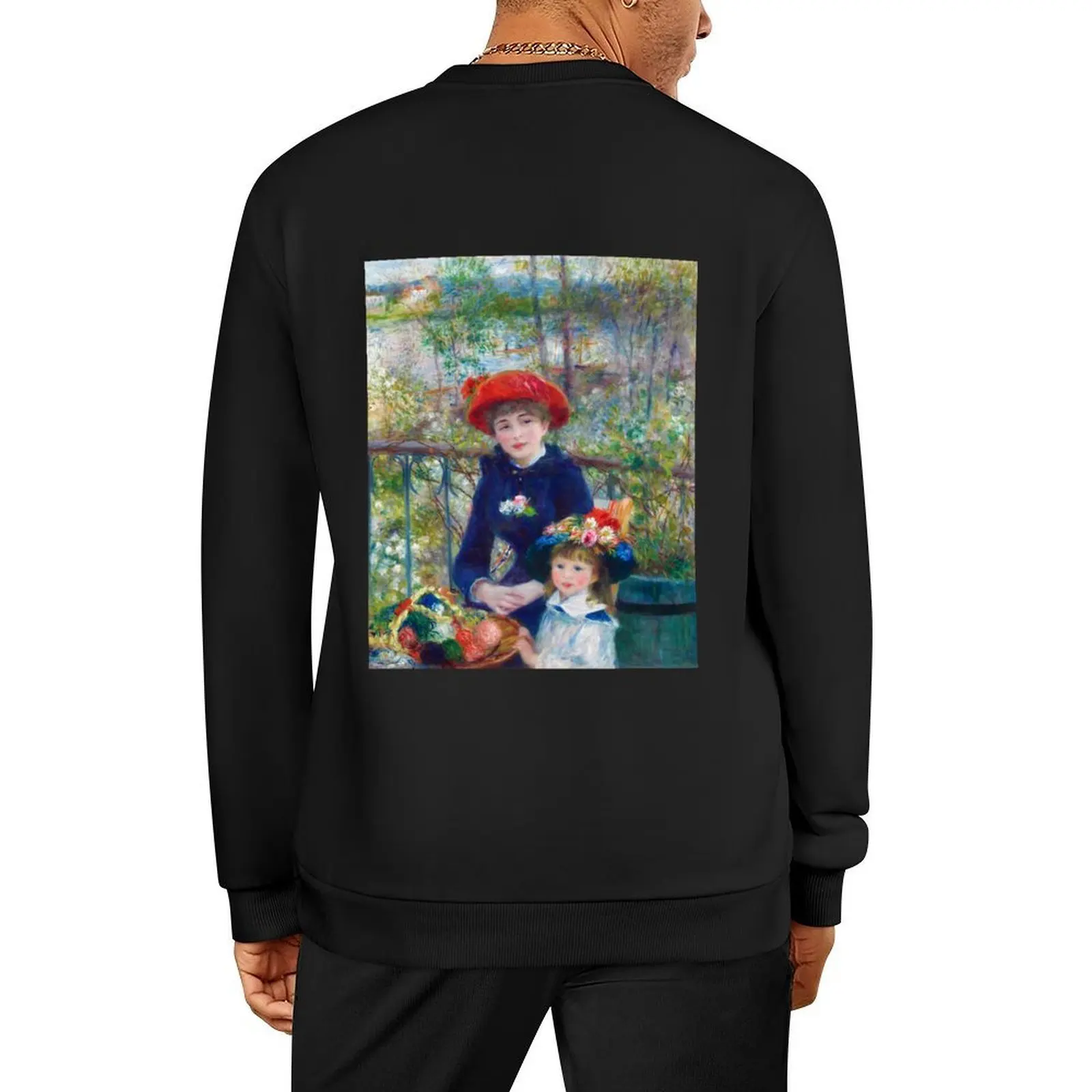 Auguste Renoir Two Sisters (en la terraza) Jersey, chándales, ropa para hombre, sudadera de otoño