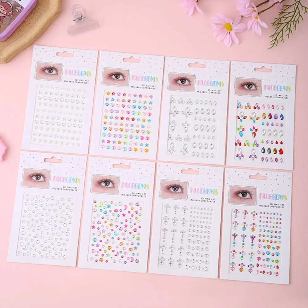 Fashion DIY Face Jewelry Sticker Body Makeup Holiday Party Gemstone Sticker Nail Art Adhesive Face Decoration