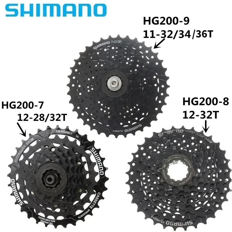 SHIMANO Tourney HG200 7s 12-28T/12-32T 8s 12-32T 9s 11-32/34T Cassette CS-HG200-7/8/9 For Mountain Bike Bicycle Original Shimano