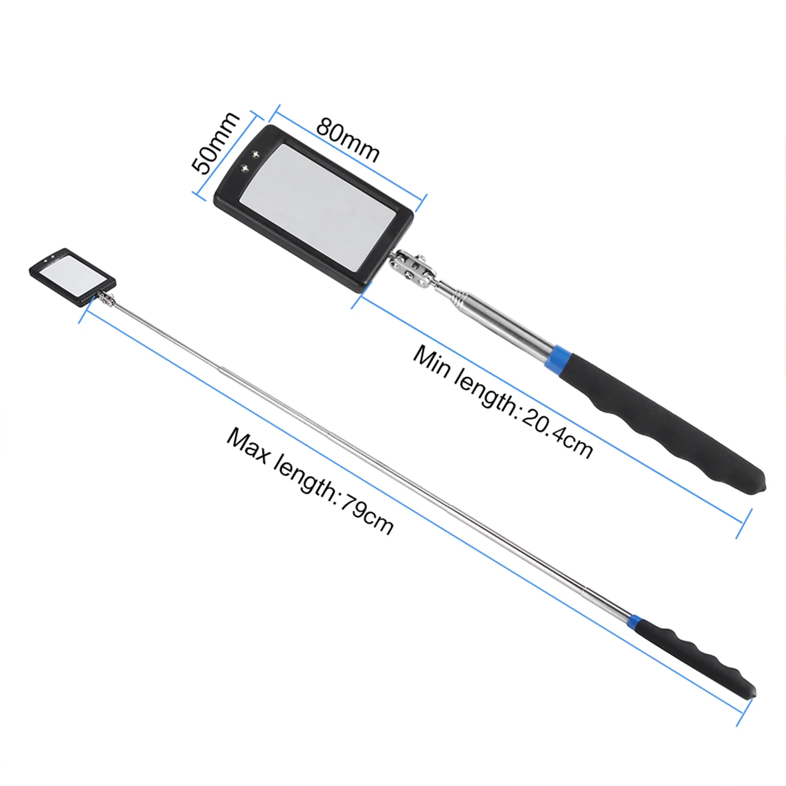 ZK40 텔레스코핑 LED 조명, 유연한 조정 가능한 검사 거울, 360 도 회전 연장 도구