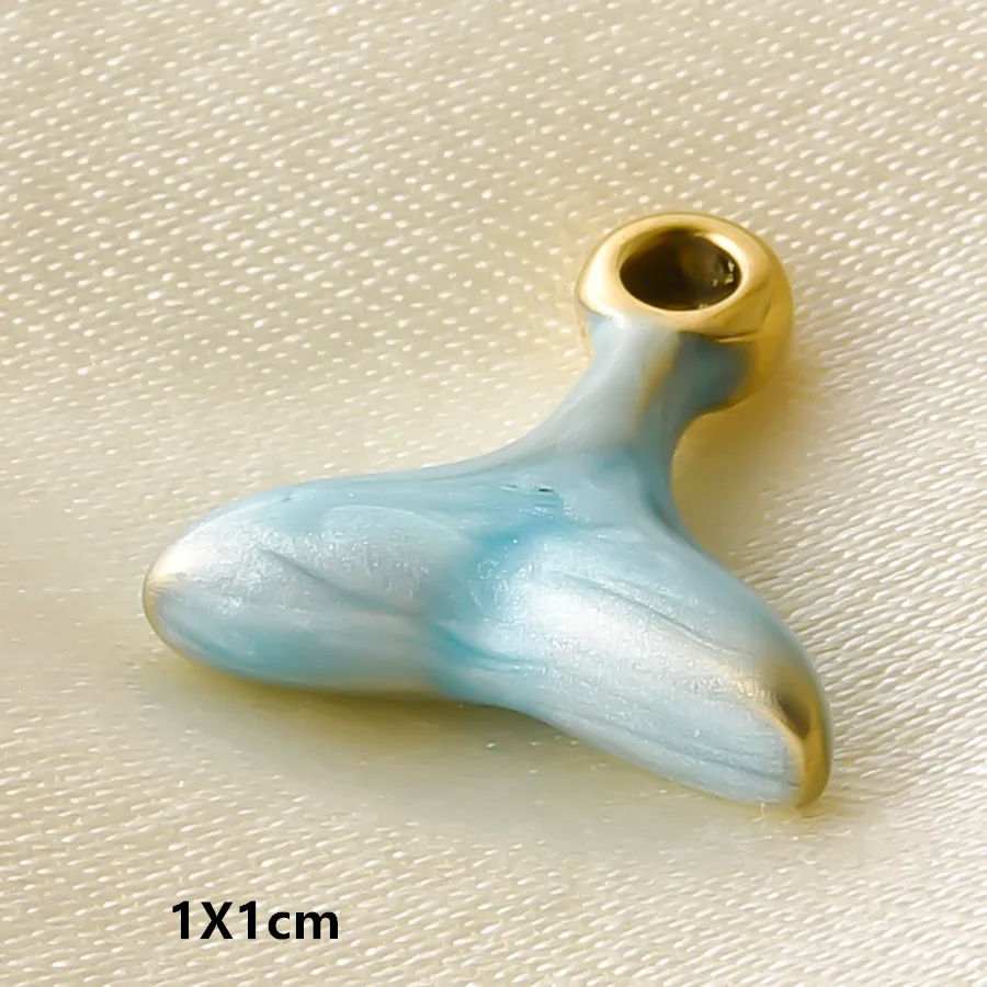 3/5 Stück/Set Meerestier-Anhänger in Goldfarbe mit Öltropfen-Effekt, Seestern, Muschel, Fisch, Edelstahl-Anhänger für Schmuckherstellung, DIY-Armbänder – Detail 22