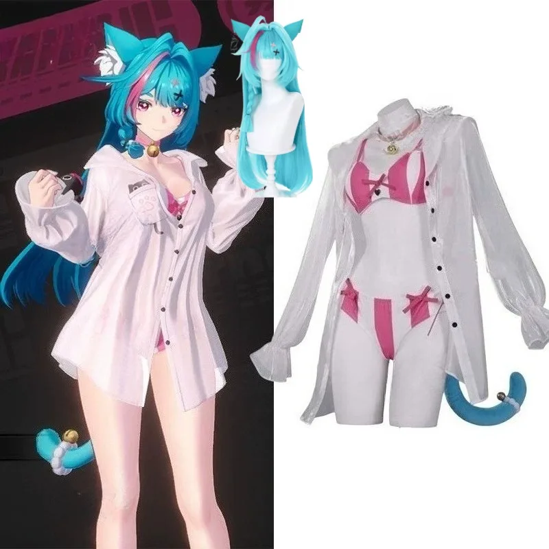 

Game Neverness to Everness Mint Cosplay Costume Beach Swimwear Anime Swimsuit for Women Holiday Halloween Party Role Play Outfit