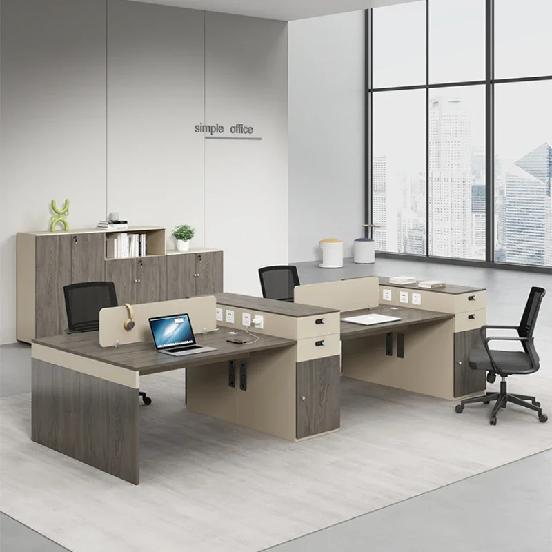 Office desk and chair combination office table screen workstation four people card space six people staff computer desk staff