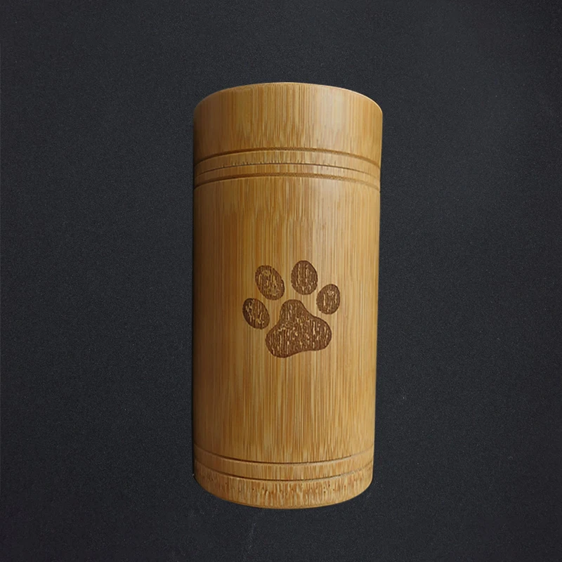 High Quality Bamboo Pet Urns Dog Paw Cat Foot Pattern Cremation Ashes Urn Keepsake Casket Columbarium Urns for Dogs Cat Animal