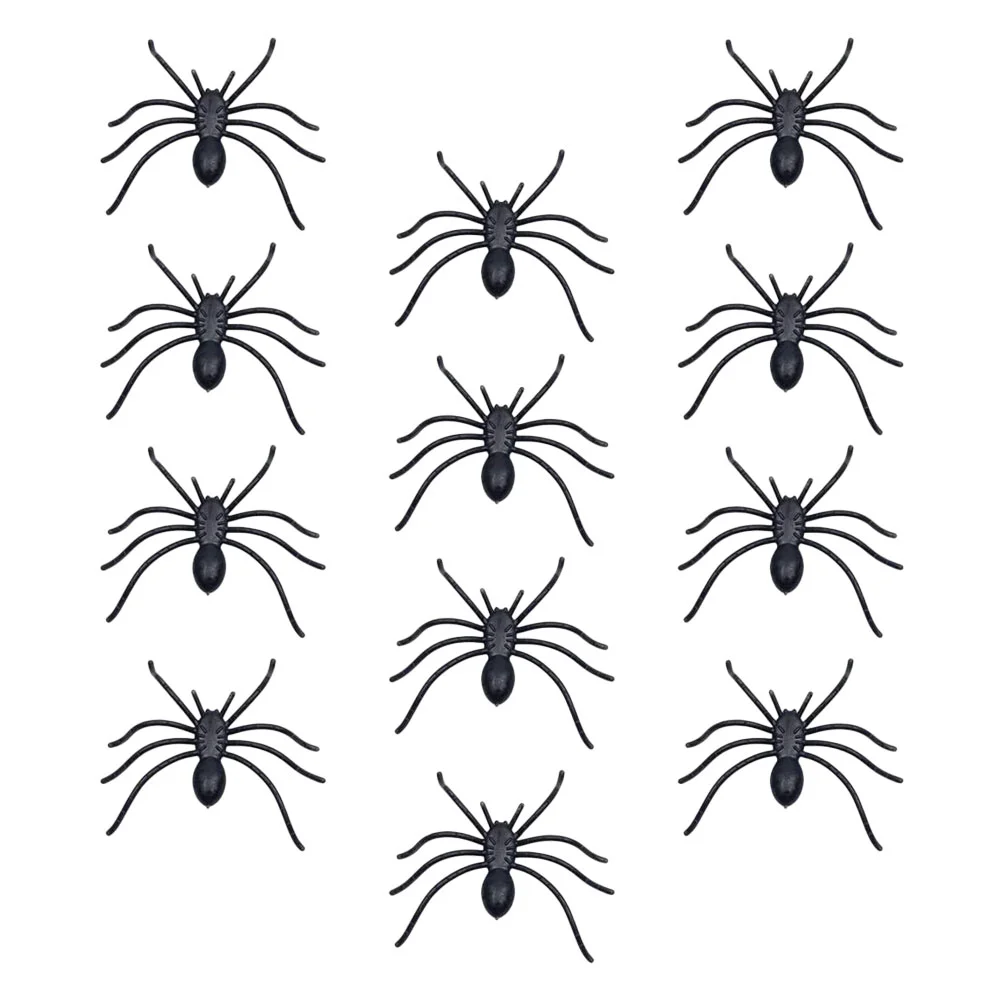 30 Pcs Soft Spider Toy Home Ornaments Halloween Decorations Adornments Plastic Joking Toys Hanging Spooky Props Spiders