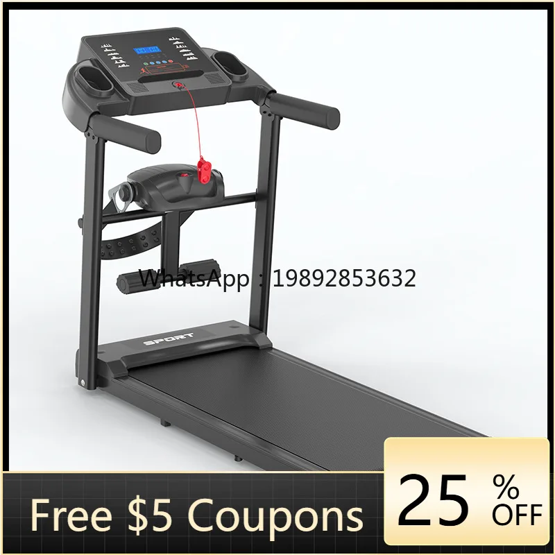 LYY Home Use Treadmill Shock Absorption Silent Household Multi-Functional Folding Fitness Weight Loss Massage  Rack Anti-Fall