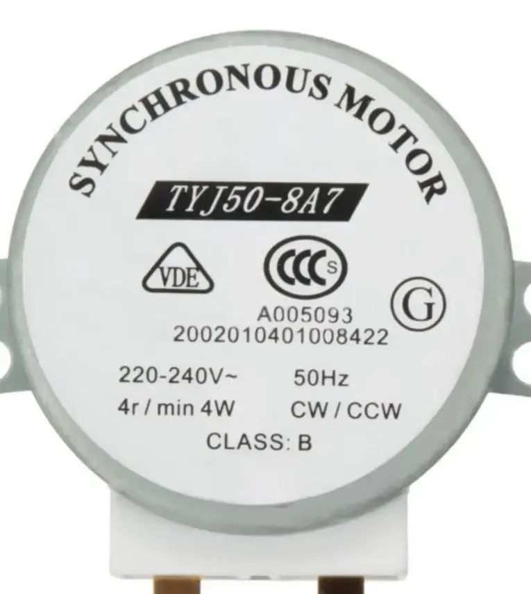 

6.1*5.9*1.1cm Microwave Oven Turntable Motor Replacement, 220-240V 50Hz 4rpm Synchronous Motor, ABS Material