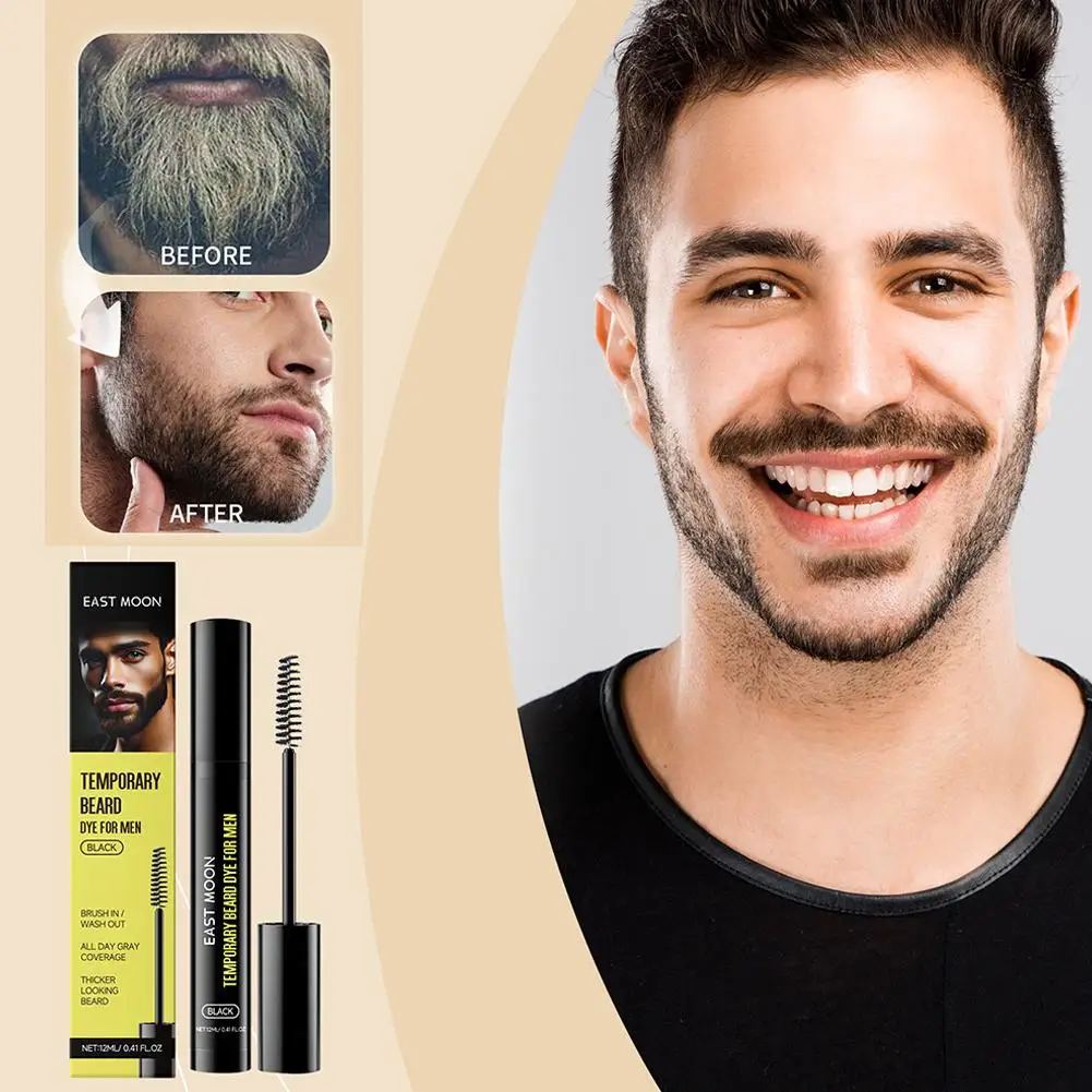1/2PCS Black Beard Dye for Men Male Moustache Filler Waterproof Shaping Portable Pernmanent Coloring Beard Dyeing Pen