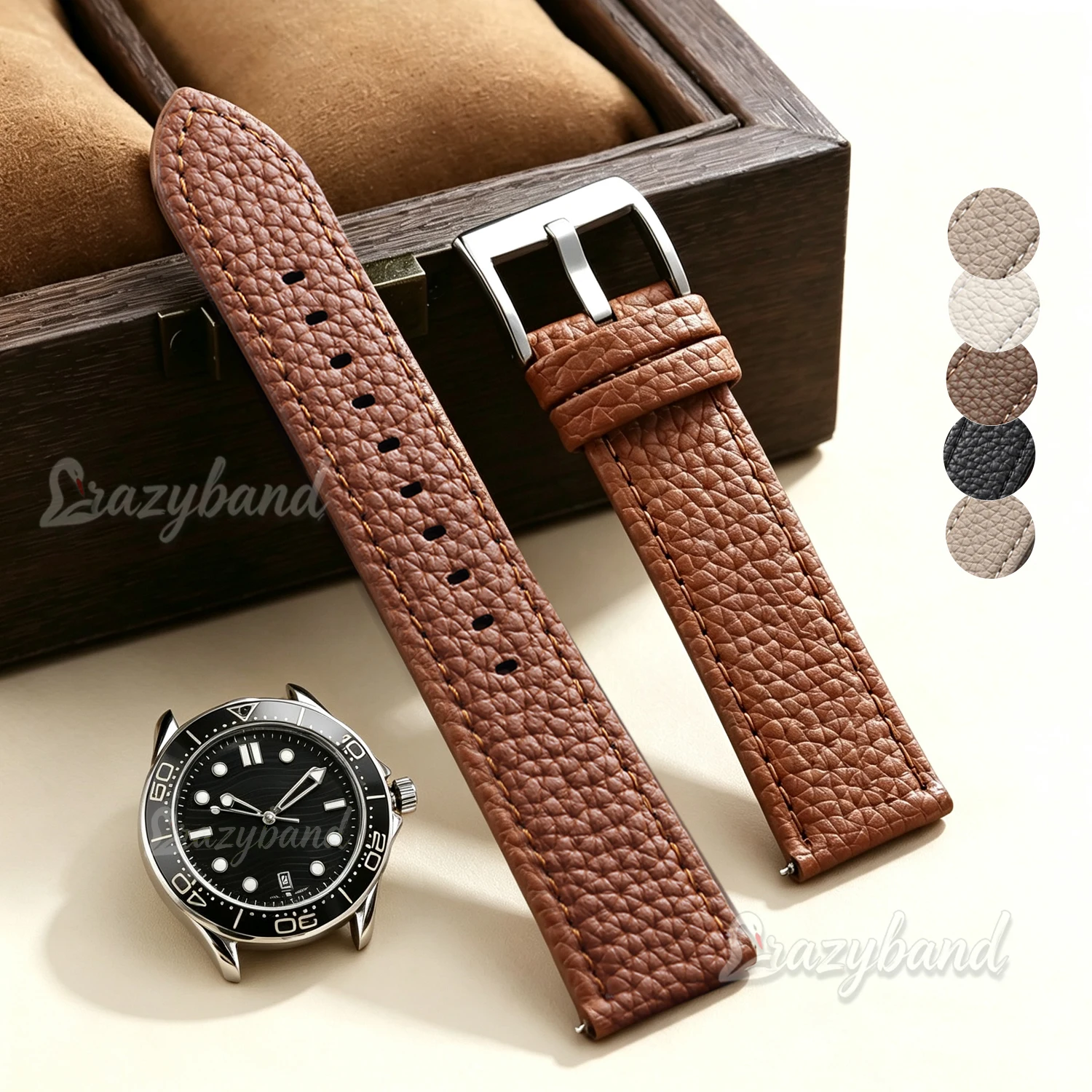 Bracelet en cuir à dégagement rapide, 18mm, 20mm, 22mm, universel, marron, Vintage, pour femmes et hommes, accessoire de remplacement