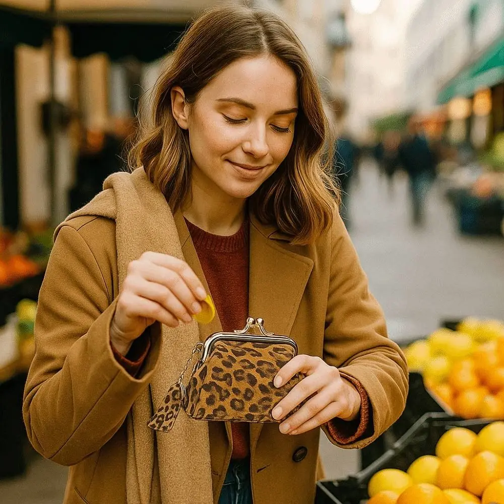 New Leather Coin Purse Multifunctional Leopard Pattern Headphones Organizer Mini Portable Storage Bag