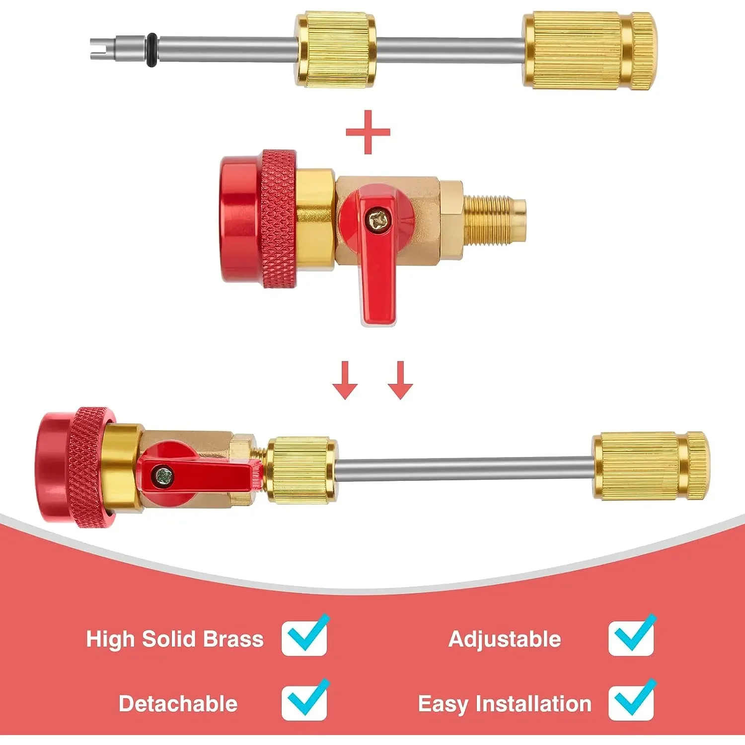 R134A spool quick connection tool, air conditioner high pressure and low pressure automatic installation system