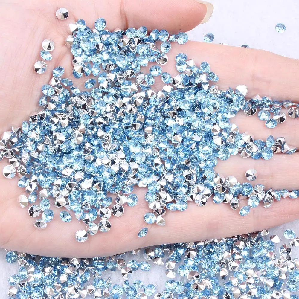 New Acrylic Rhinestones 2mm 1000pcs Many Colors Point Back Beads Glue On Round Shape Handimade Craft Ornament Diy Trimming