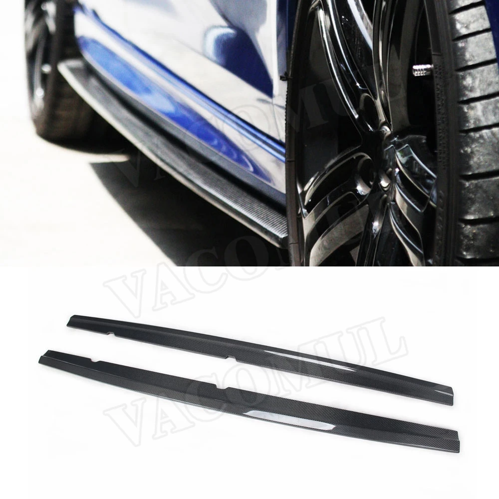 Carbon Fiber Side Skirts Aprons Spoiler For Volkswagen VW Golf 6 VI MK6 R20 2010-2013 E Style Door Bumper Plate Guard