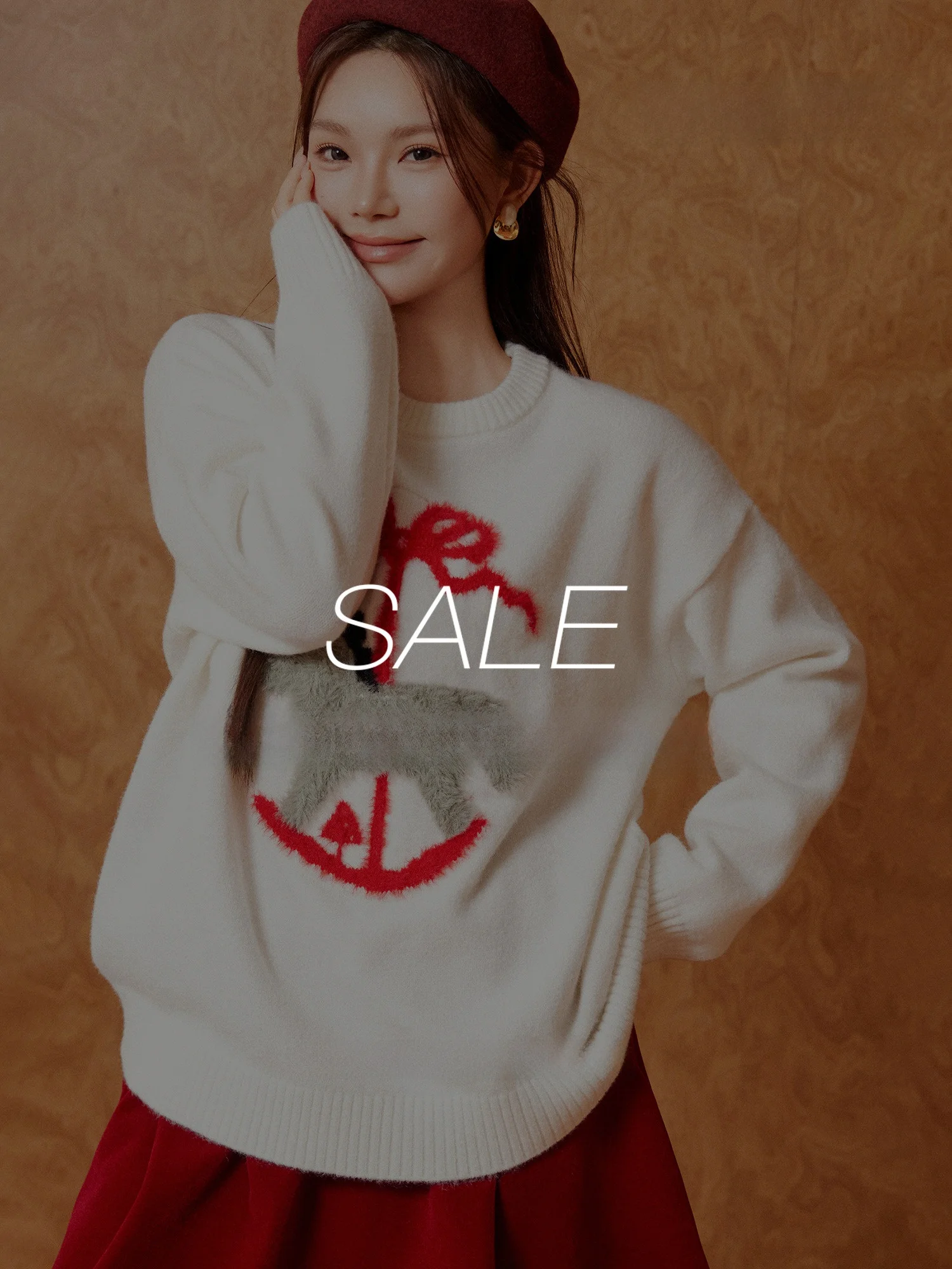 

Plusmall Plush Planet Animal Pattern Long Sleeve round Neck Knitted Sweater Women Winter Casual Loose Fit Comfortable Knitwear