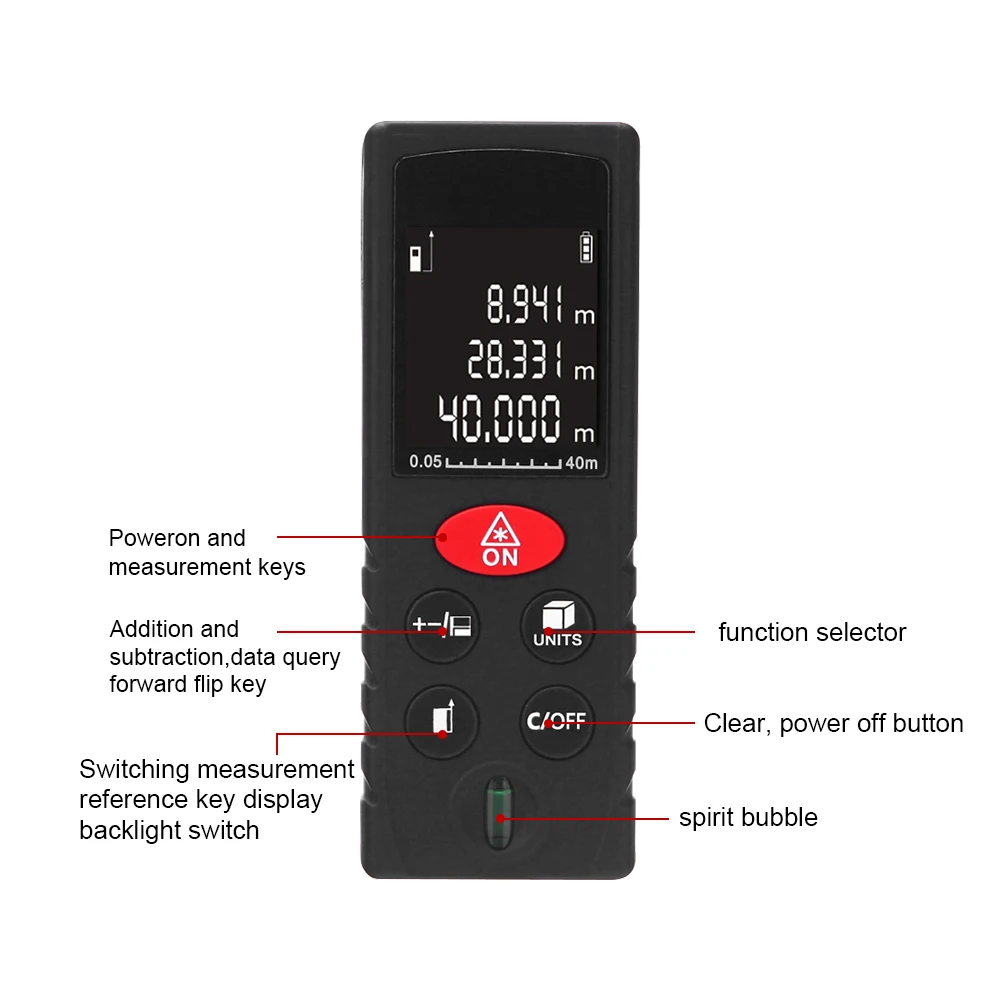 RZ telemetro Laser 40M 60M 80M 100M misuratore di distanza a nastro misuratore di distanza portatile multifunzionale