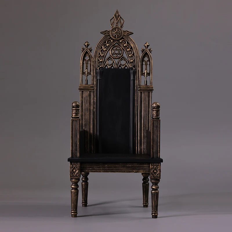 Resin Chair BJD Furniture 1/6 Doll Use Gothic Style Exquisite European Pattern Charm Elegant Atmosphere Dolls Armchair