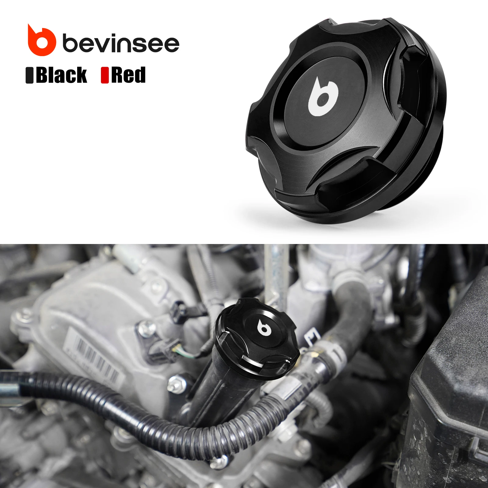 

BEVINSEE Aluminium Oil Filler Cap for Toyota FJ Cruiser/4Runner/Tundra, Replace for 12180-31020, Car Accessories