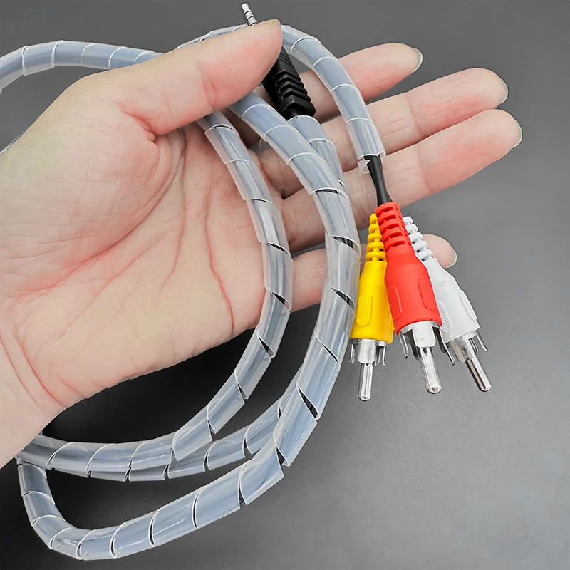 4/6/8/10/16/20/25/30mm Line Organizer Pipe Protection Spiral Wrap Winding Cable Wire Protector Cover Tube